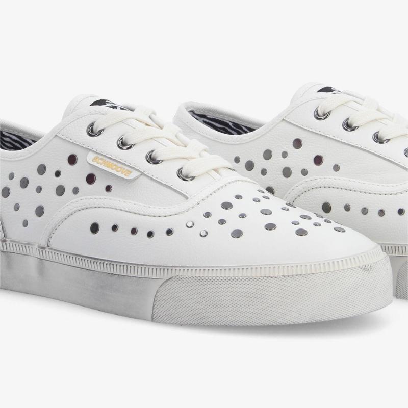 ARLO STUDS M - TUMBLED LEATHER - BLANC